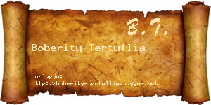 Boberity Tertullia névjegykártya